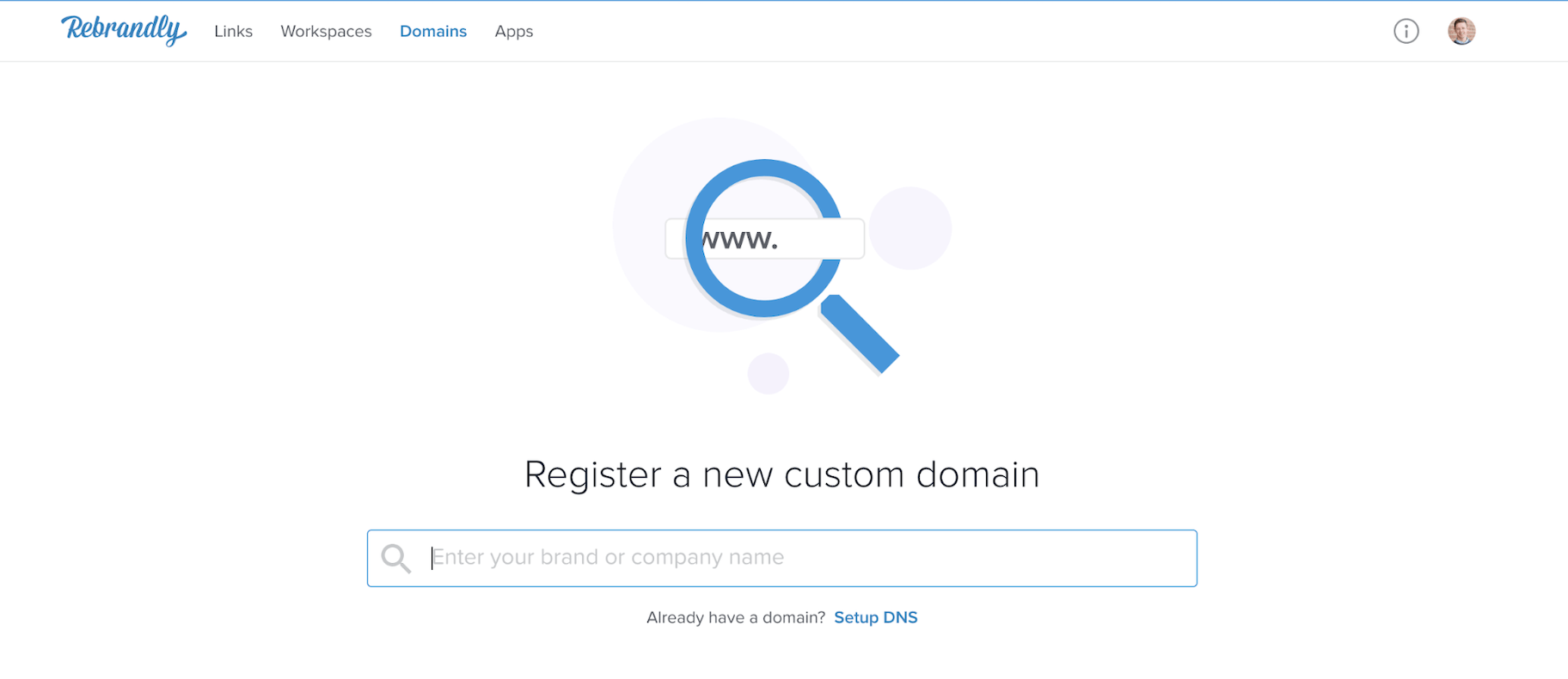Rebrandly Register Custom Domain