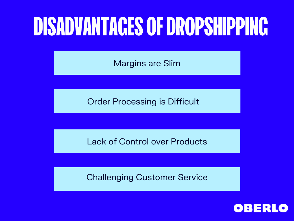 Disadvantages of Dropshipping